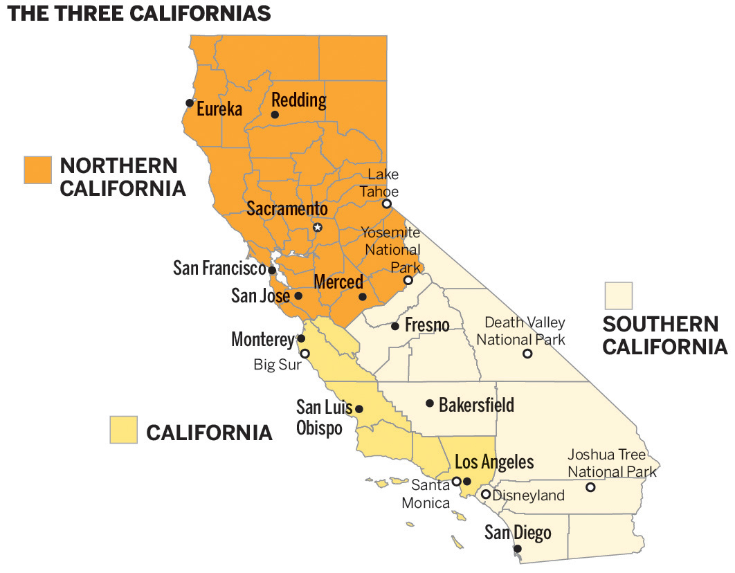 Measure Splitting California Into Three Makes It To Ballot - California Map With States