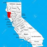 Mendocino County California United States Of America Vector Map   Mendocino County California Map