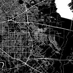 Mesquite, Texas, Downtown Map, Dark | Hebstreits   Mesquite Texas Map