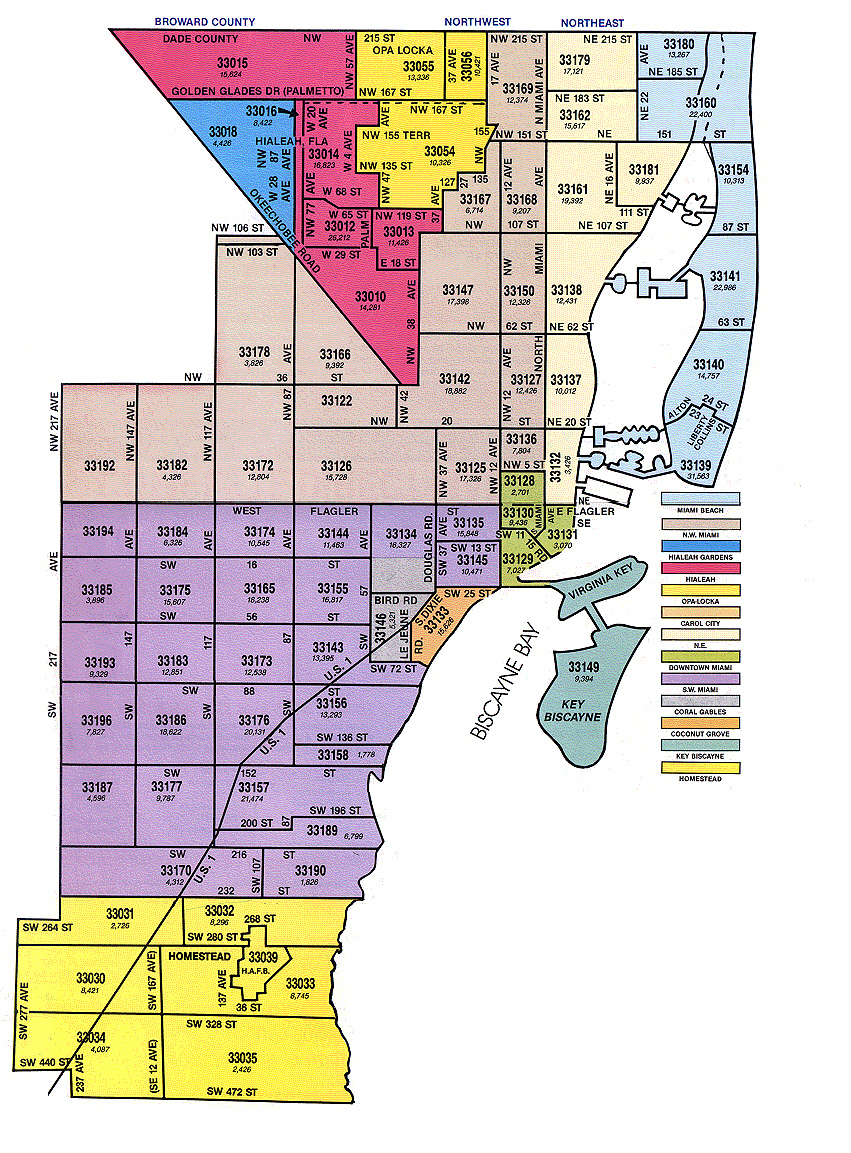 Miami-Dade Zip Code Map - Zip Code Map Of Palm Beach County Florida