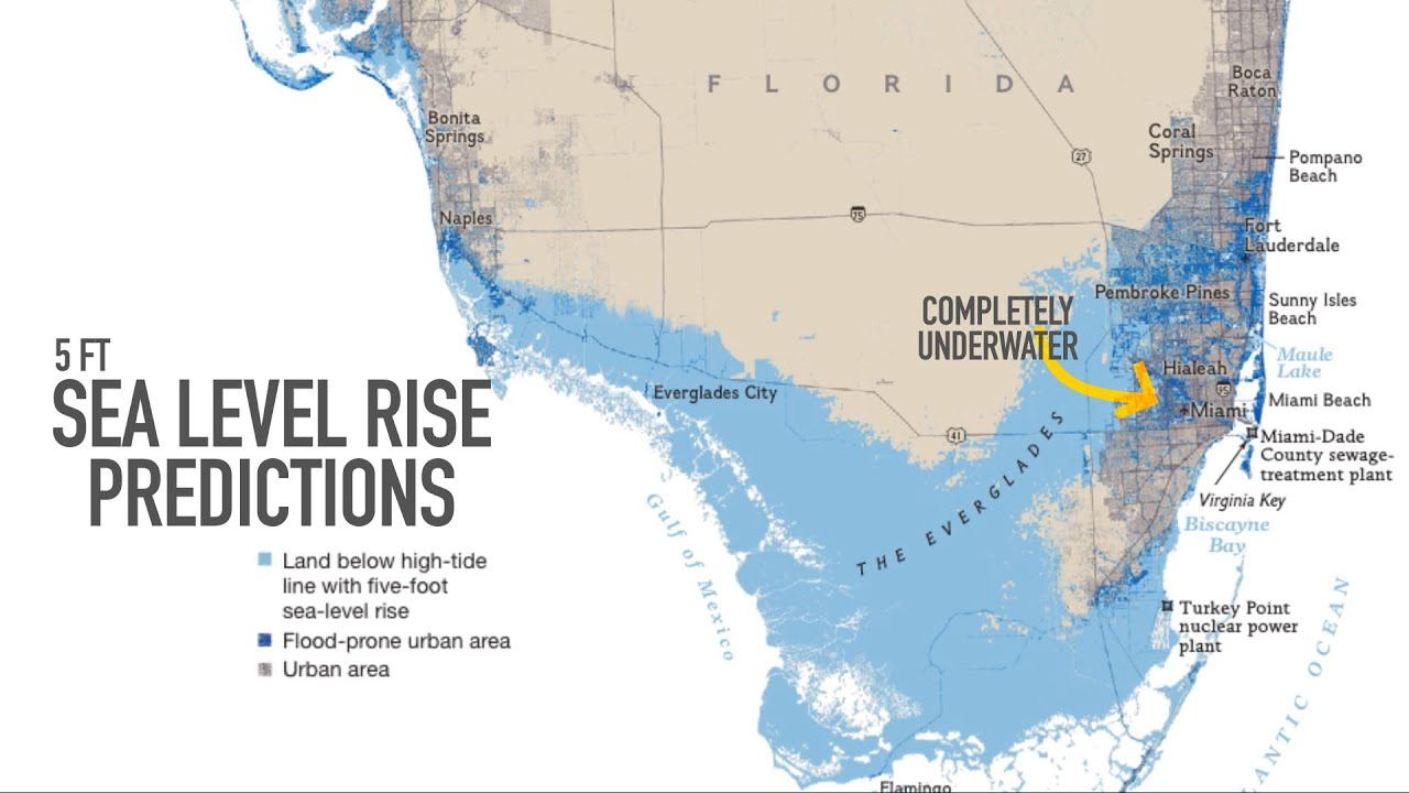Miami May Be Underwater2100 - Youtube - Florida Global Warming Map