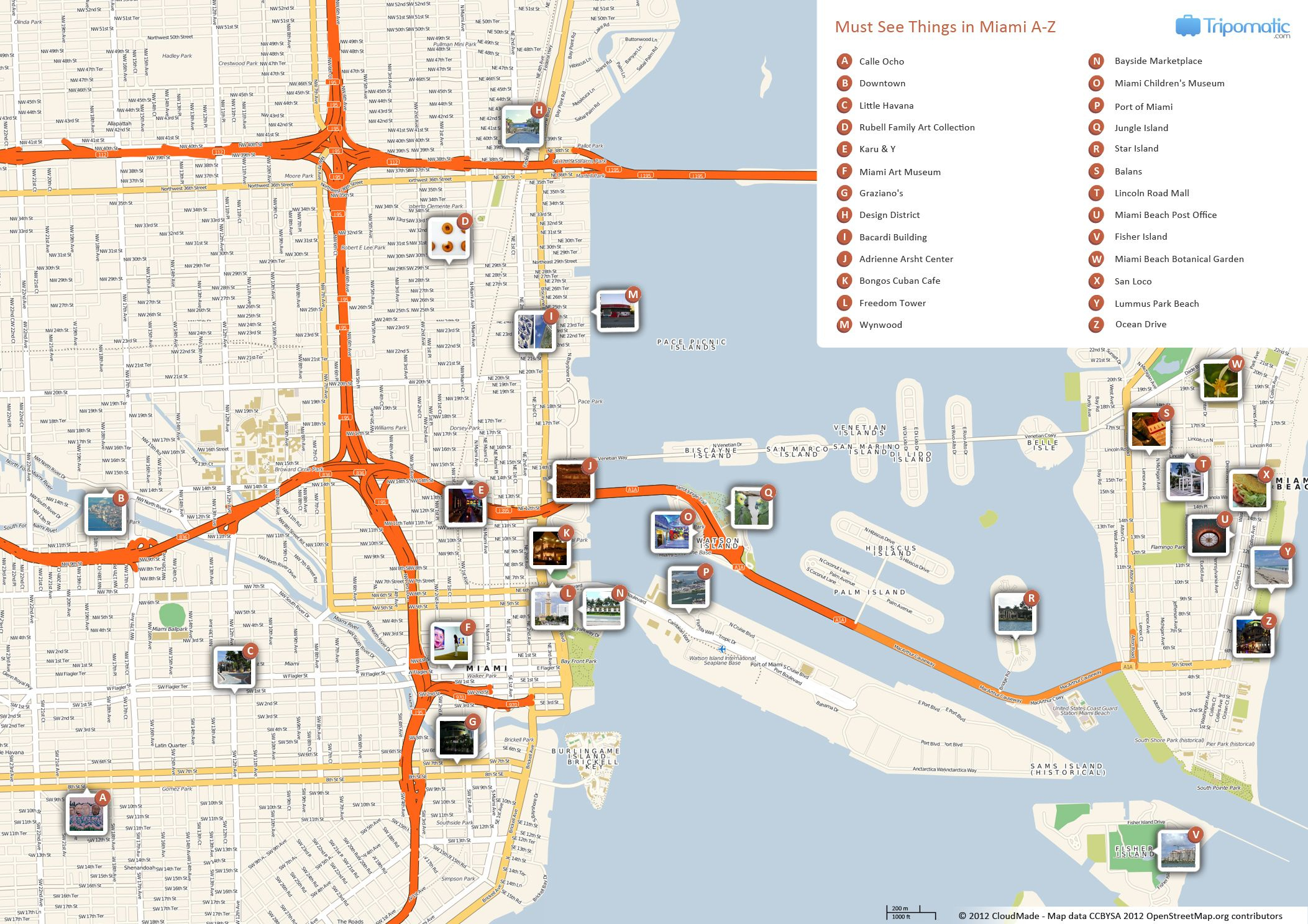 Miami Printable Tourist Map | Free Tourist Maps ✈ | Pinterest - Florida Attractions Map
