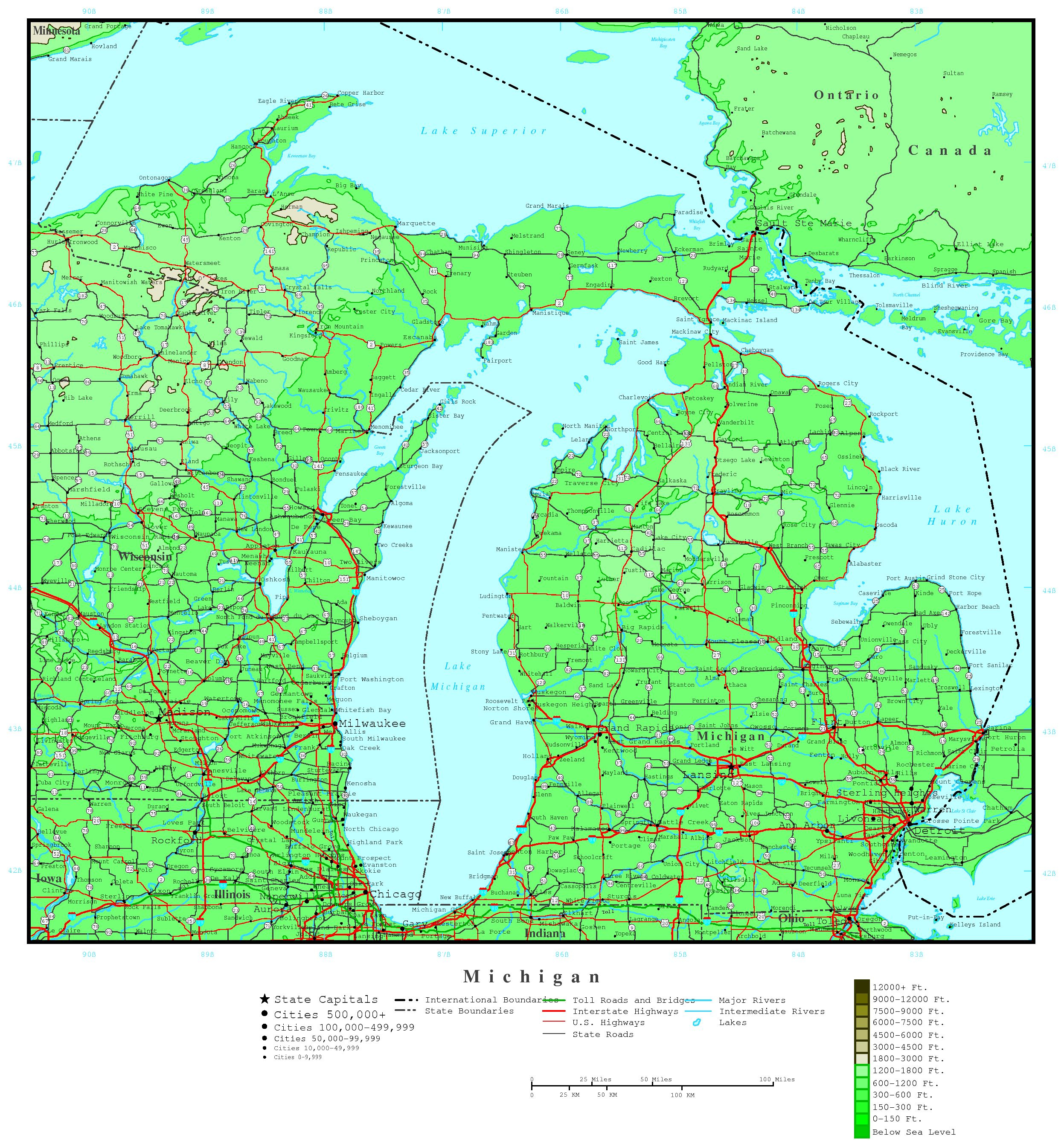 Michigan Printable Map - Printable Upper Peninsula Map