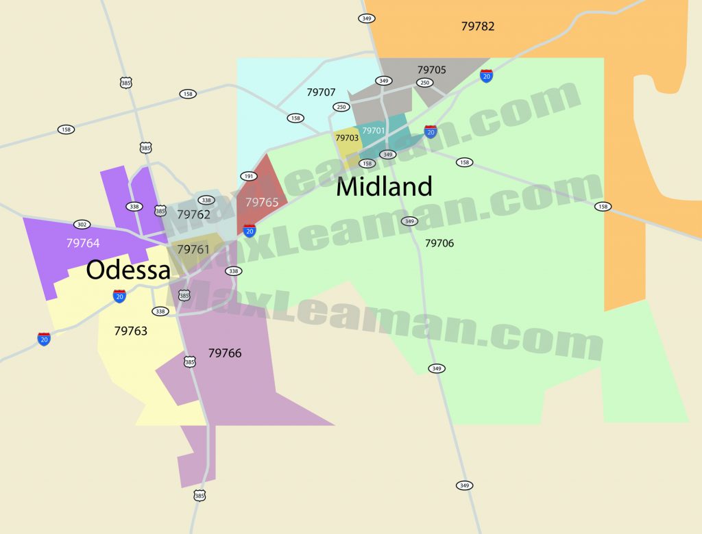 MidlandOdessa Zip Code Map Mortgage Resources Map Of Midland Texas And Surrounding Areas