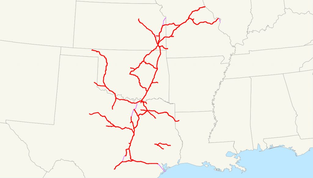 Missouri–Kansas–Texas Railroad - Wikipedia - Texas Rut Map - Printable Maps