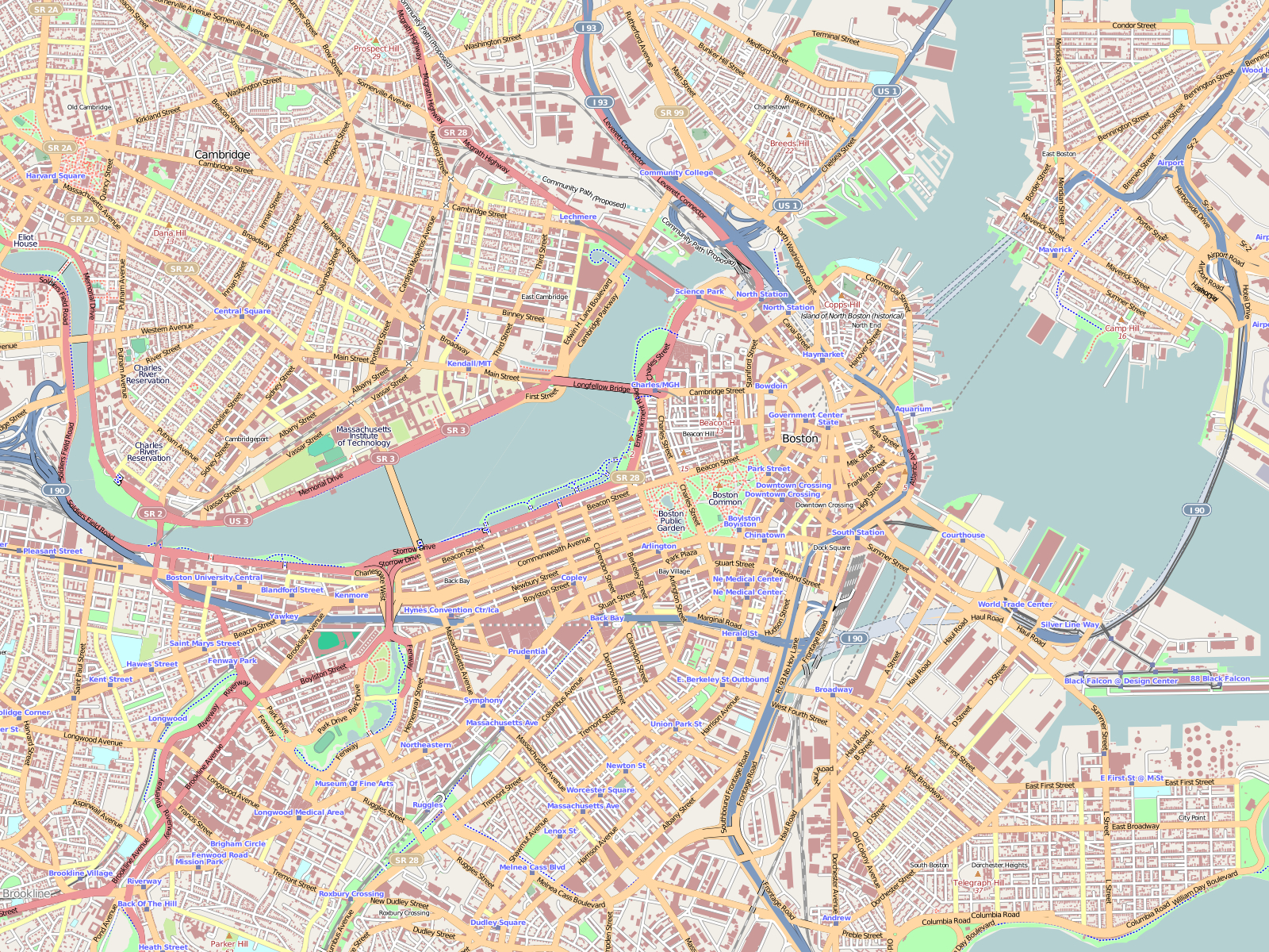 Mobile-Printable-Large-Map Of Boston-Massachusetts - Printable Map Of Boston