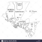 Modern City Map   El Paso Texas City Of The Usa With Neighborhoods   Where Is El Paso Texas On The Map