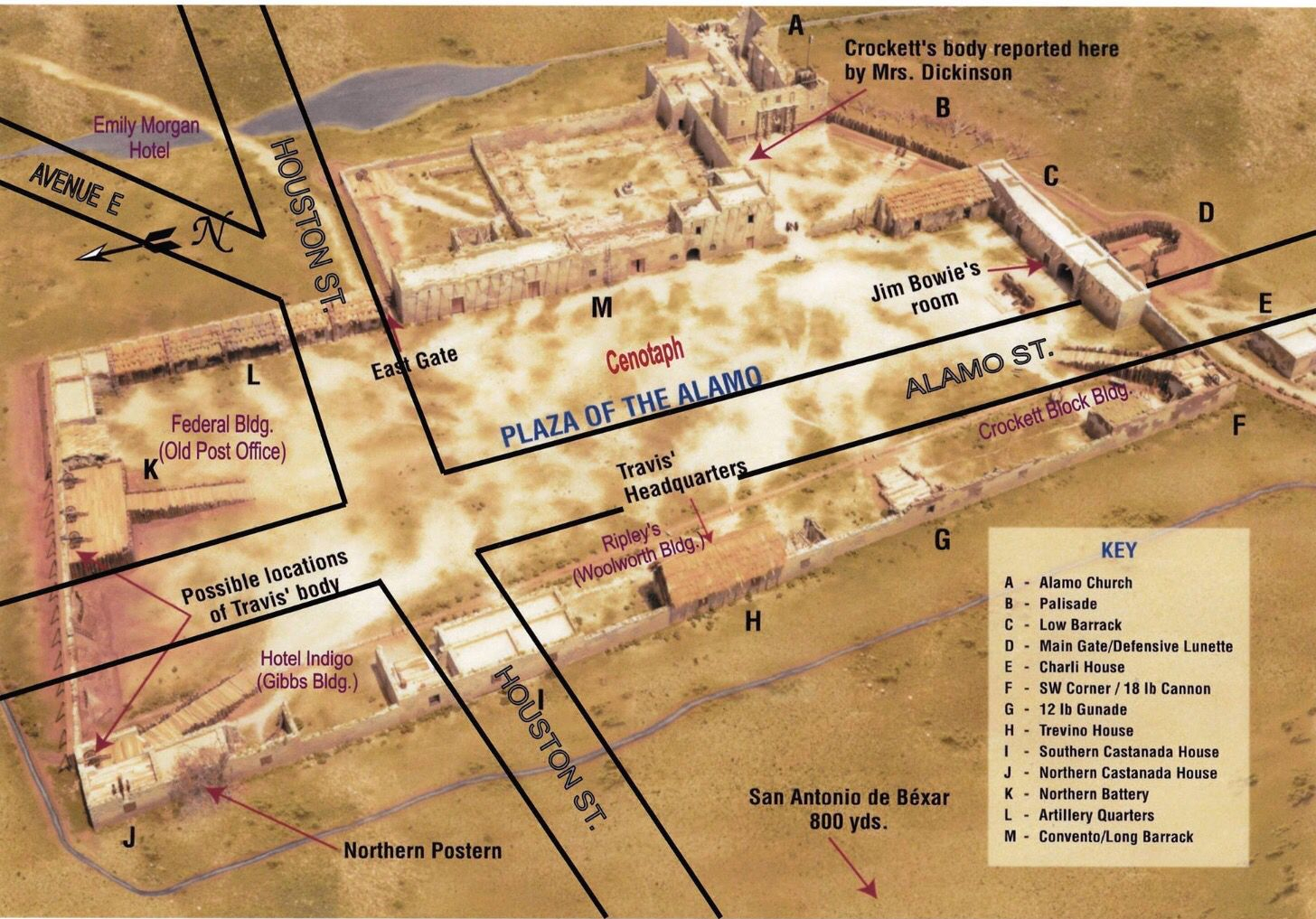 Modern Street Overlay Of The Alamo Plaza. | The Alamo In 2019 - Map Of The Alamo San Antonio Texas