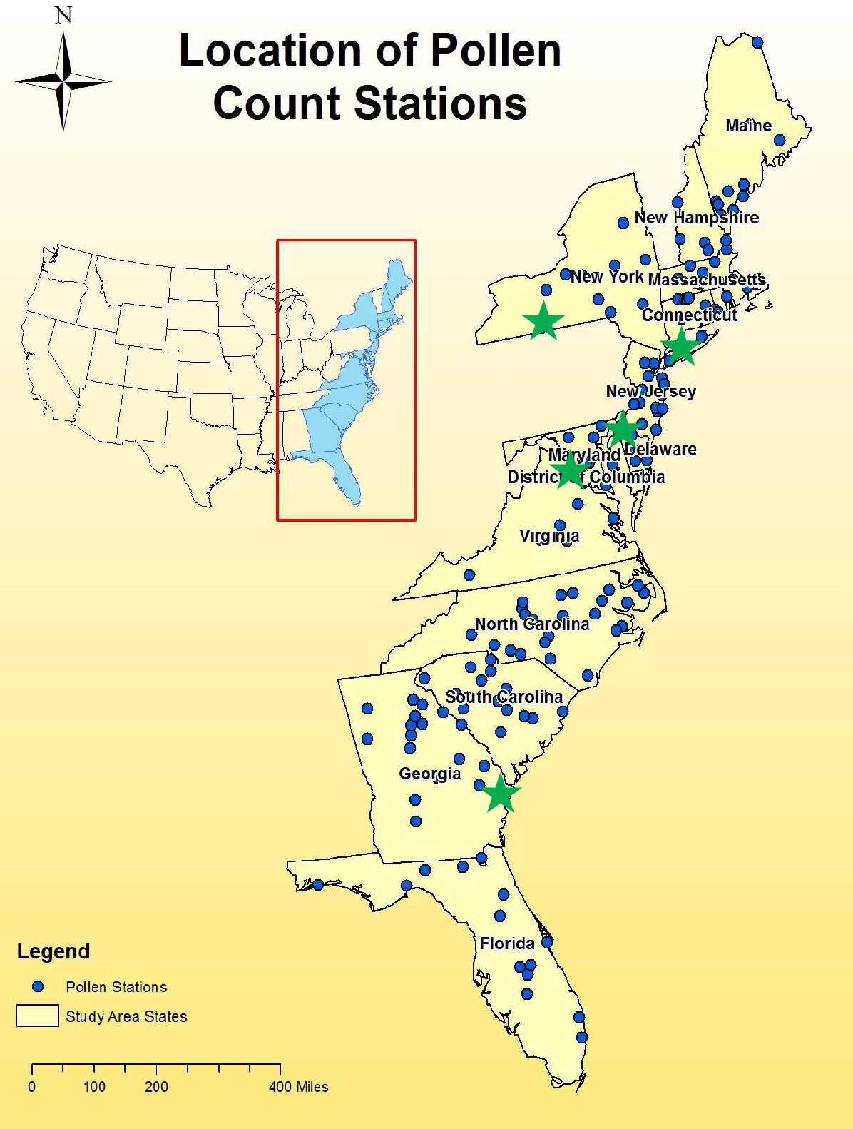 Monitoring Pollen Counts And Pollen Allergy Index Using Satellite - Florida Pollen Map