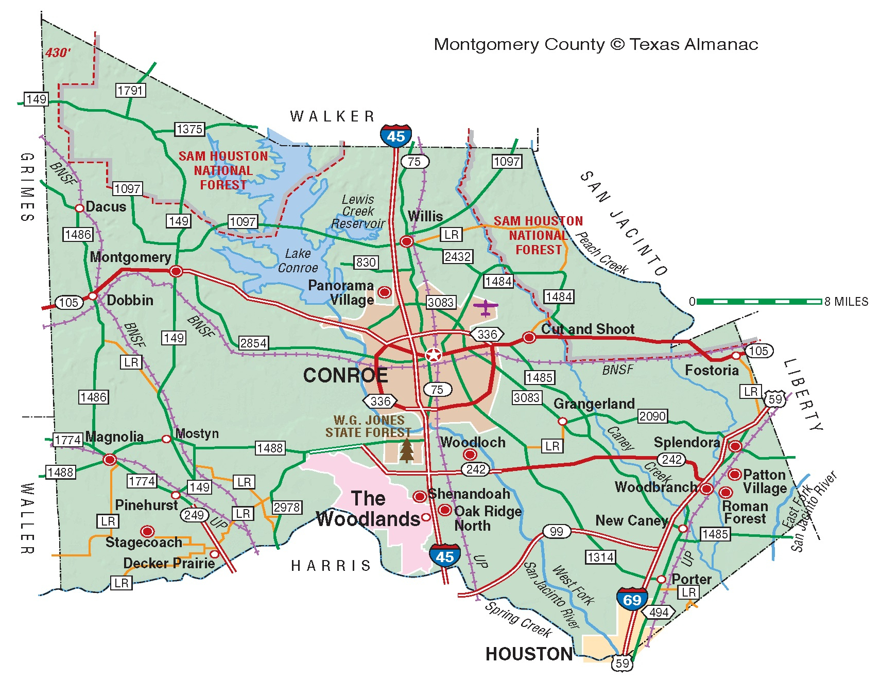 Montgomery County | The Handbook Of Texas Online| Texas State - New Caney Texas Map