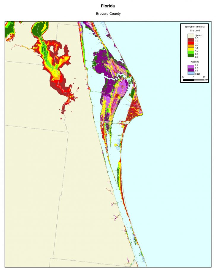 Florida Elevation Map By County