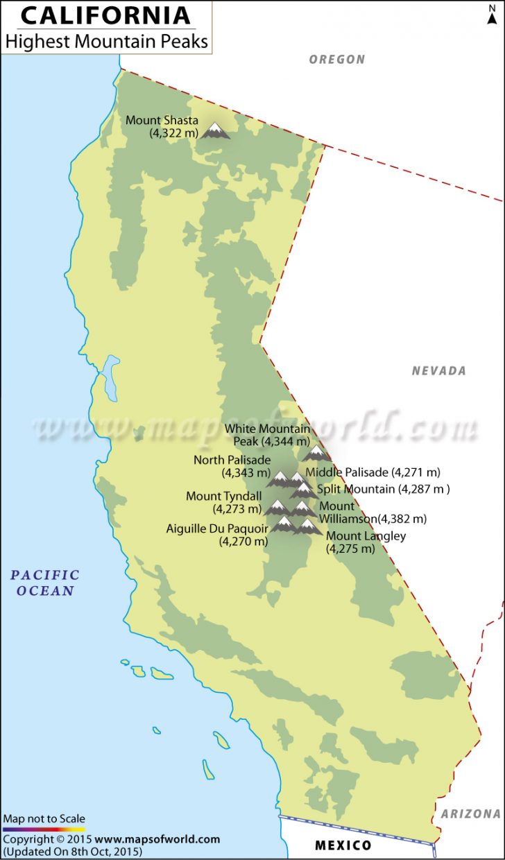 Mountain Ranges Maps Of California California Map With Mountains Map   Mountain Ranges Maps Of California California Map With Mountains Map Mount Shasta California Map 728x1240 