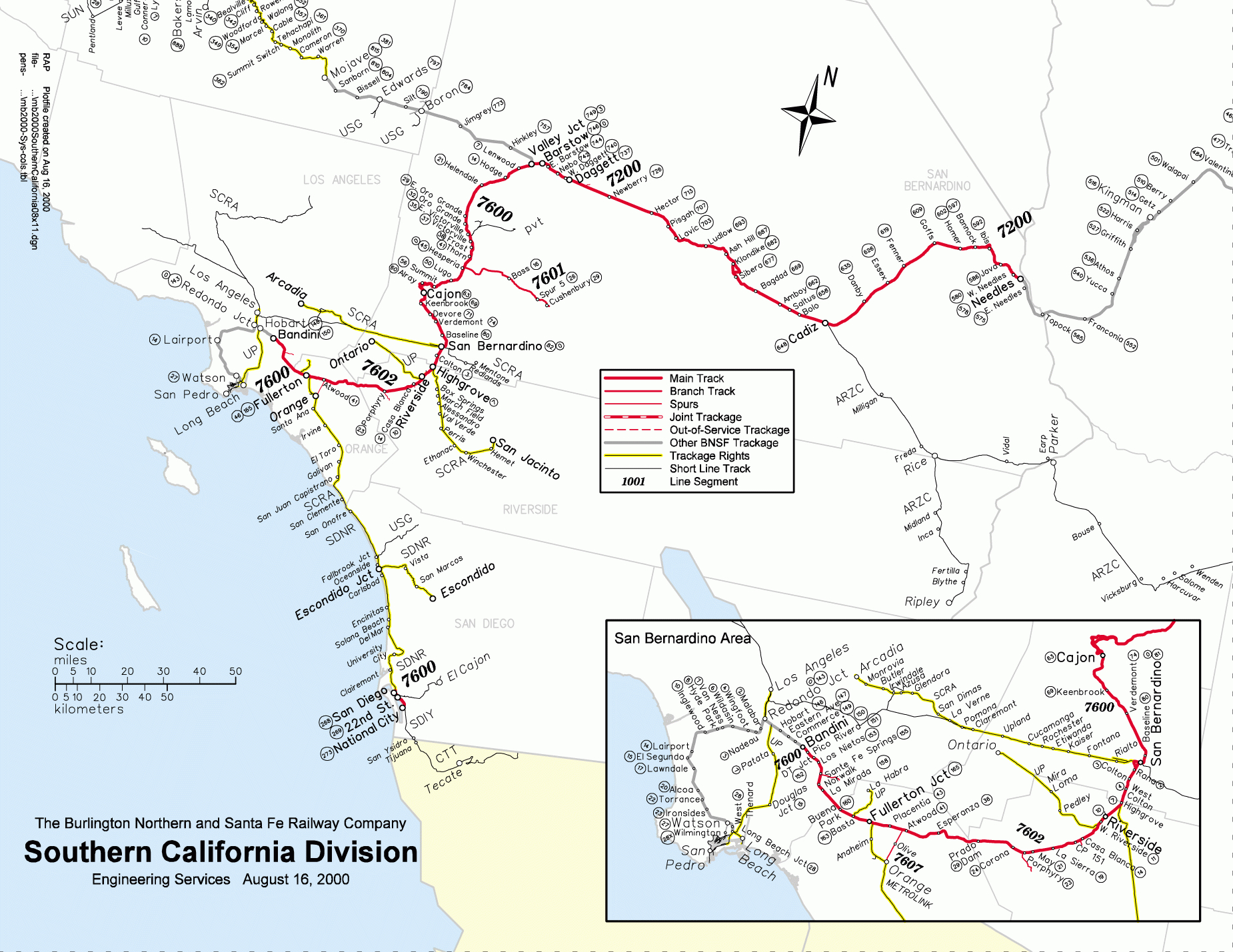 Multimodalways - Burlington Northern Santa Fe Railway Archives - Maps - Southern California Train Map