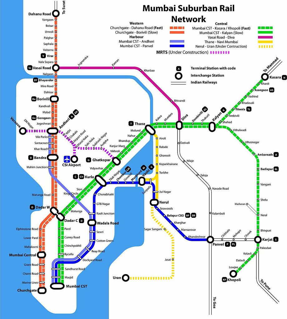 Mumbai Local Train Map - Printable Local Maps