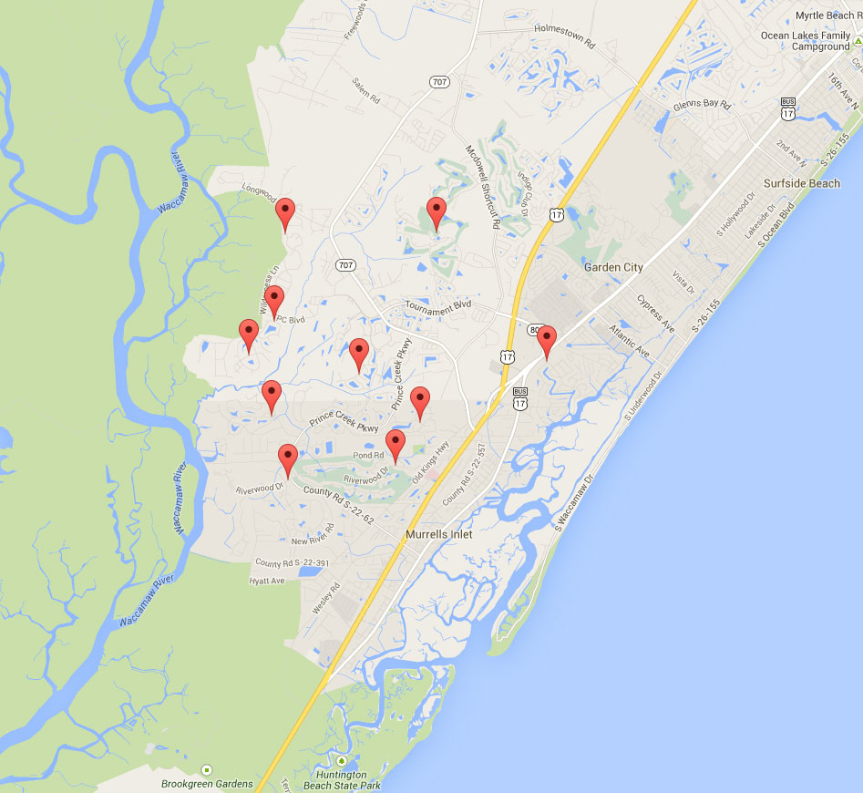 Murrells Inlet Community Map | Murrells Inlet Real Estate - Brookgreen Gardens Printable Map