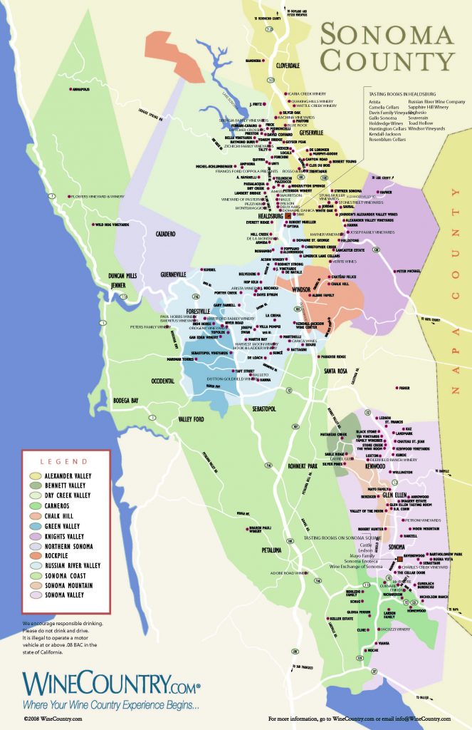 Sonoma Valley California Map - Printable Maps