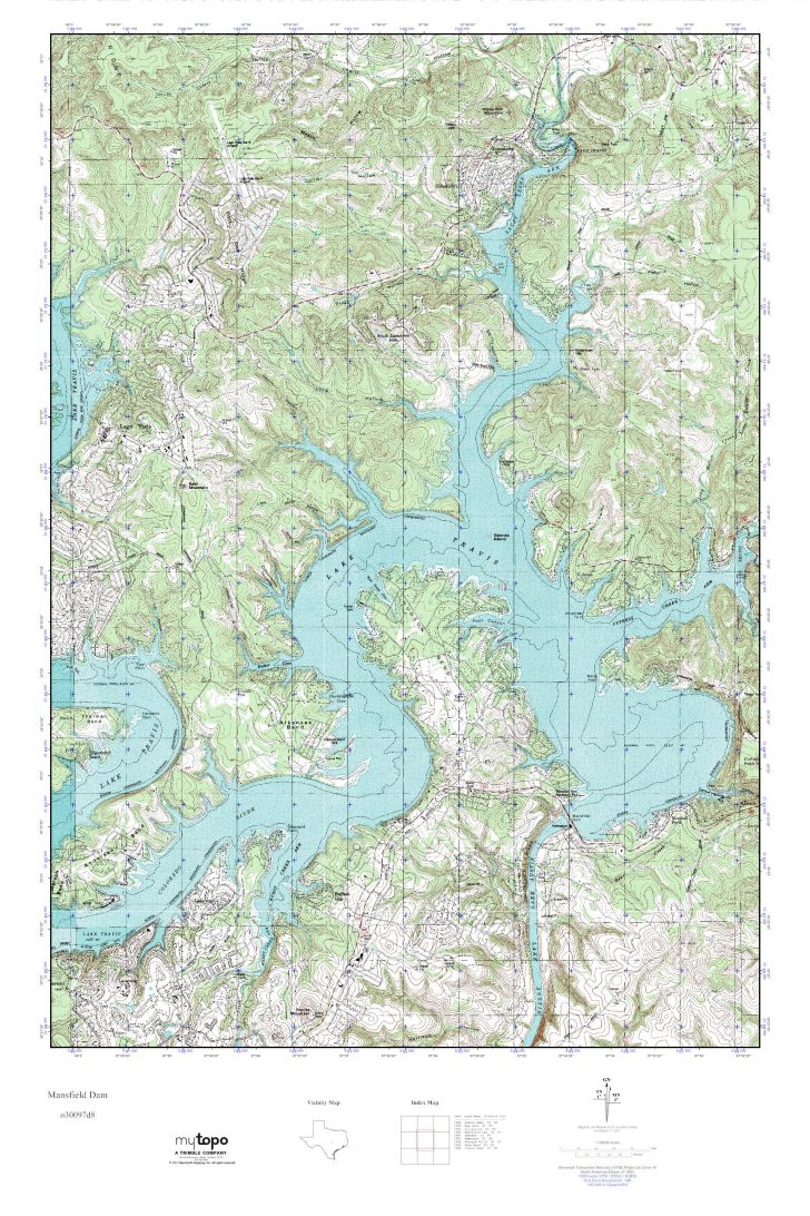 Mytopo Mansfield Dam, Texas Usgs Quad Topo Map Mansfield Texas Map Printable Maps