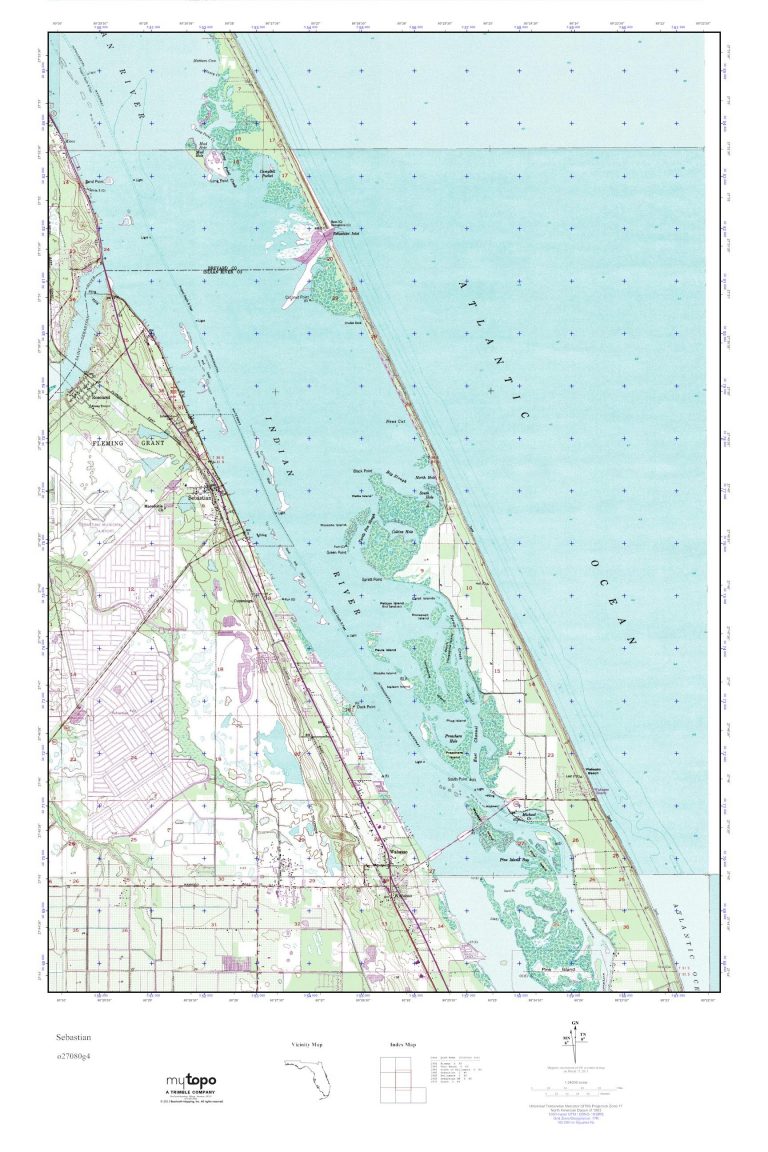 Mytopo Sebastian, Florida Usgs Quad Topo Map - Sebastian Florida Map ...