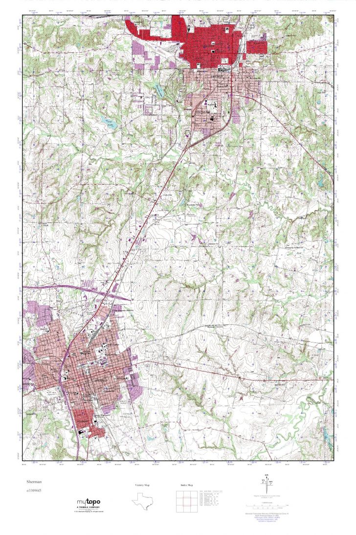 Mytopo Sherman, Texas Usgs Quad Topo Map - Sherman Texas Map 