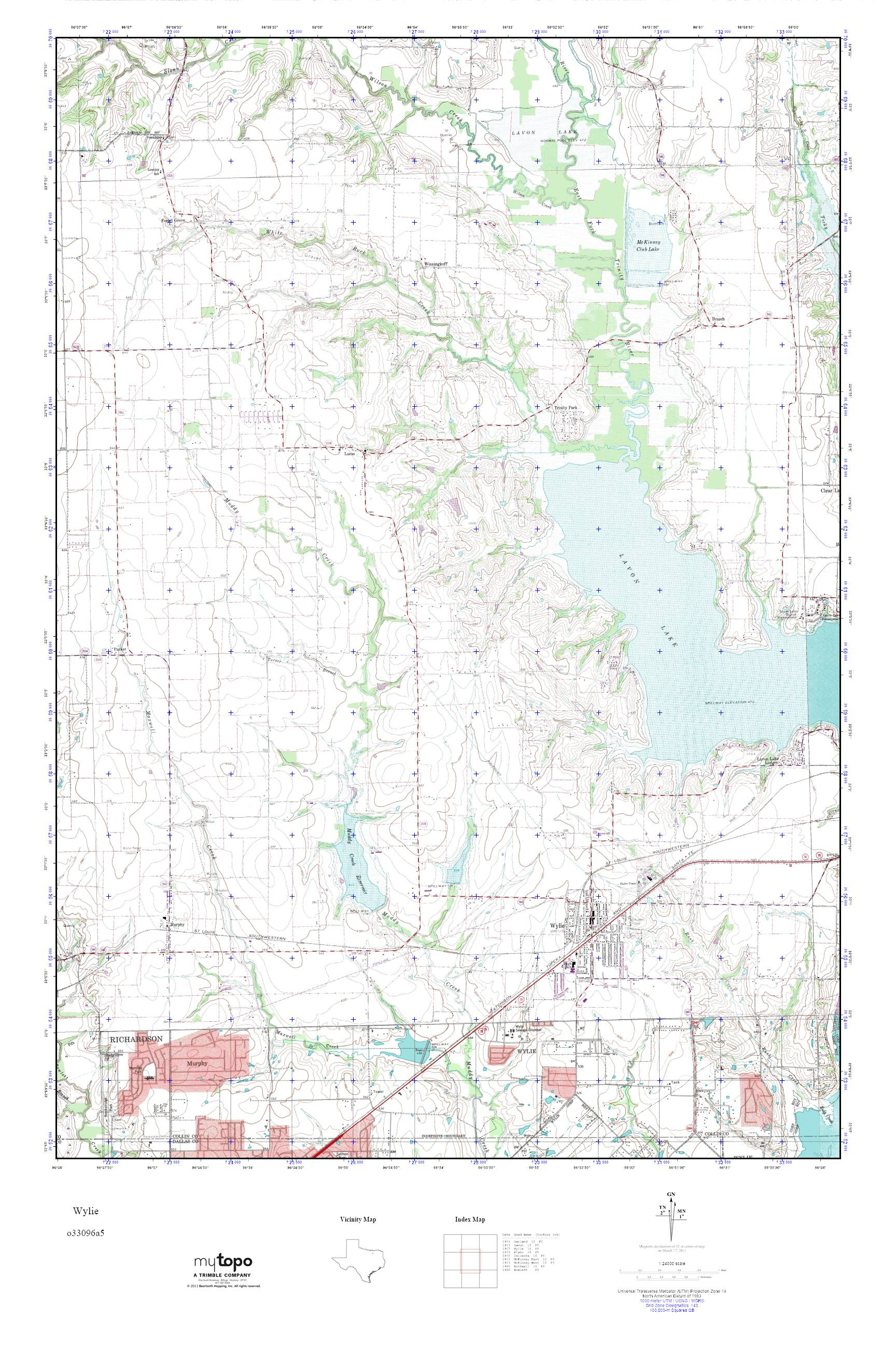 Mytopo Wylie, Texas Usgs Quad Topo Map - Wylie Texas Map