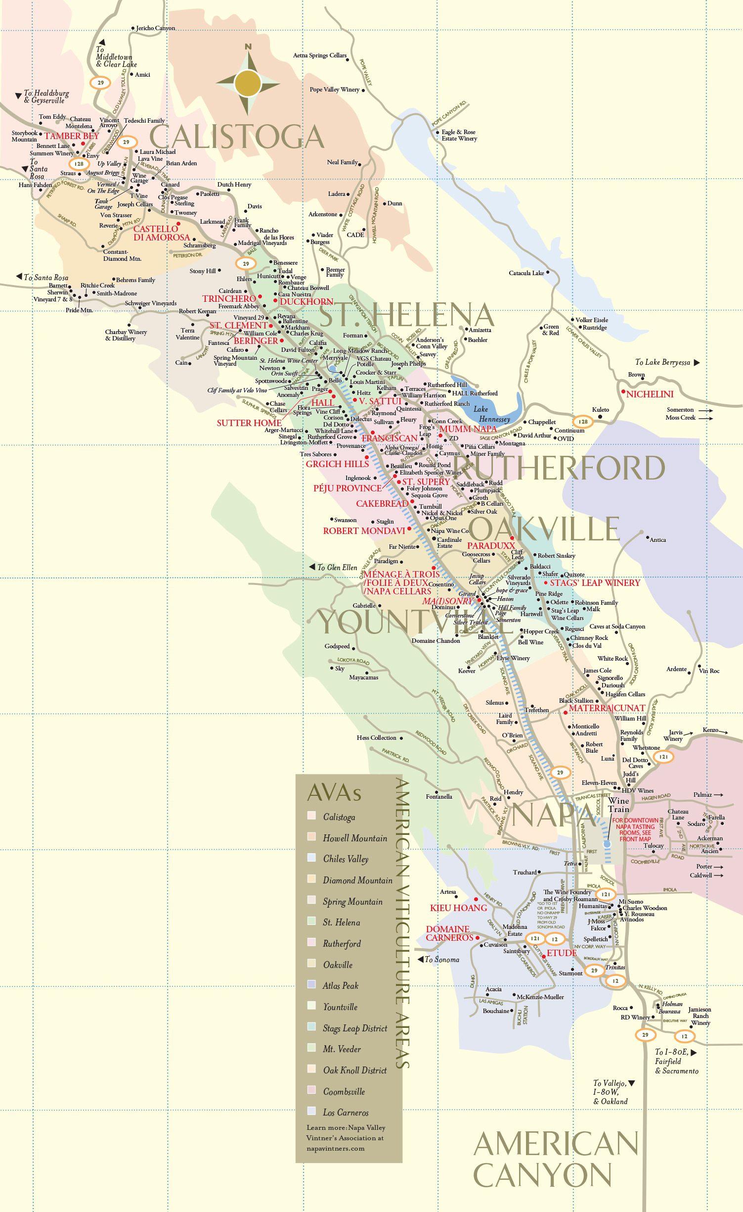 Napa Valley Wineries | Wine Tastings, Tours &amp;amp; Winery Map - California Wine Trail Map
