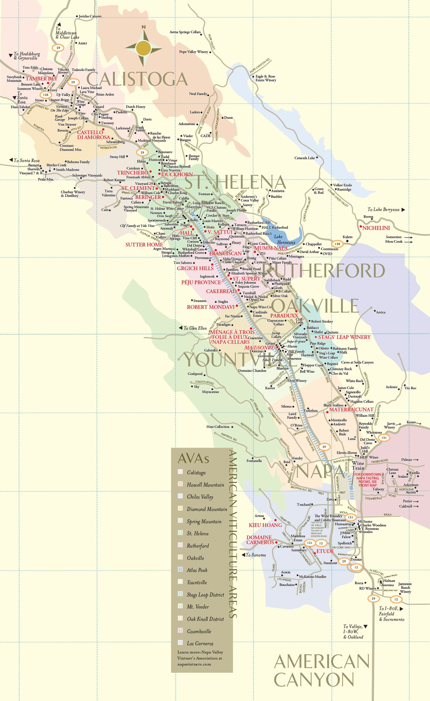 Napa Valley Winery Map And Official Visitor&amp;#039;s Guide Information - California Wine Country Map Napa