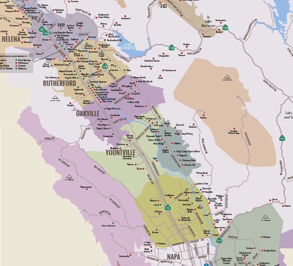 Napa Valley Winery Map | Plan Your Visit To Our Wineries - Napa Valley California Map