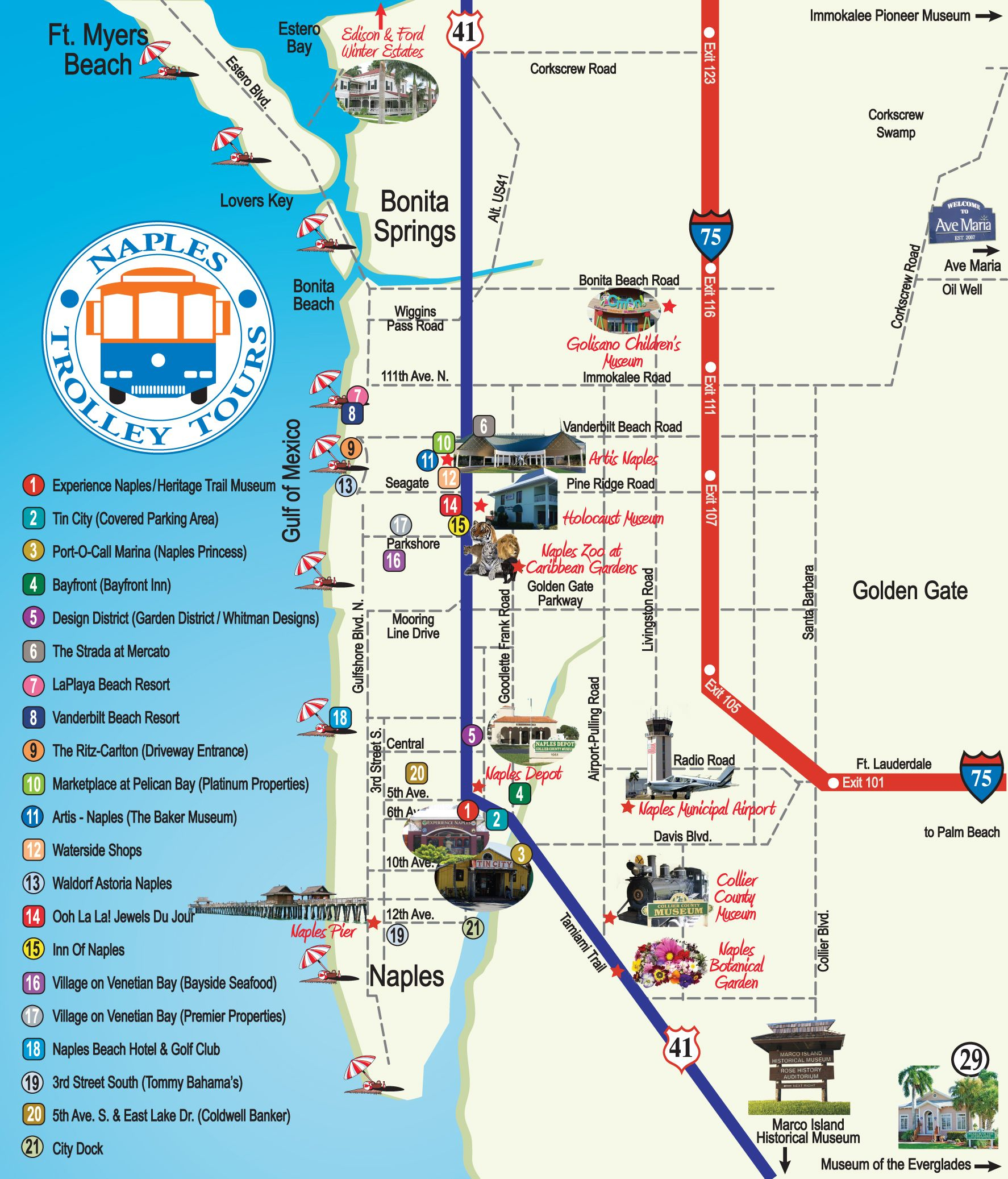 Naples Trolley - Route Map | Fav Places In My Home State..florida - Map Of Hotels In Naples Florida