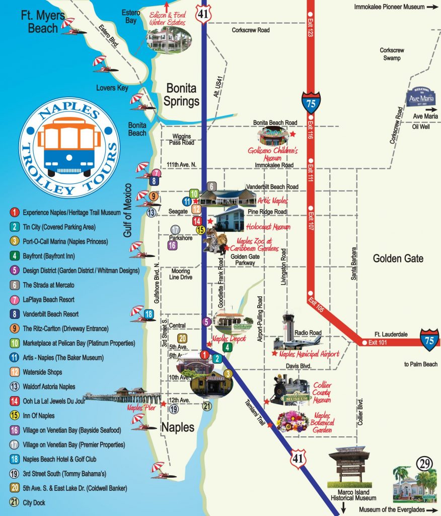 Naples Trolley Route Map Fav Places In My Home State Florida Map Of Naples Florida And Surrounding Area 876x1024 
