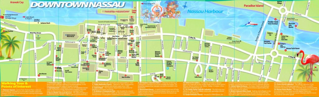 Nassau Tourist Map - Printable Map Of Nassau Bahamas | Printable Maps