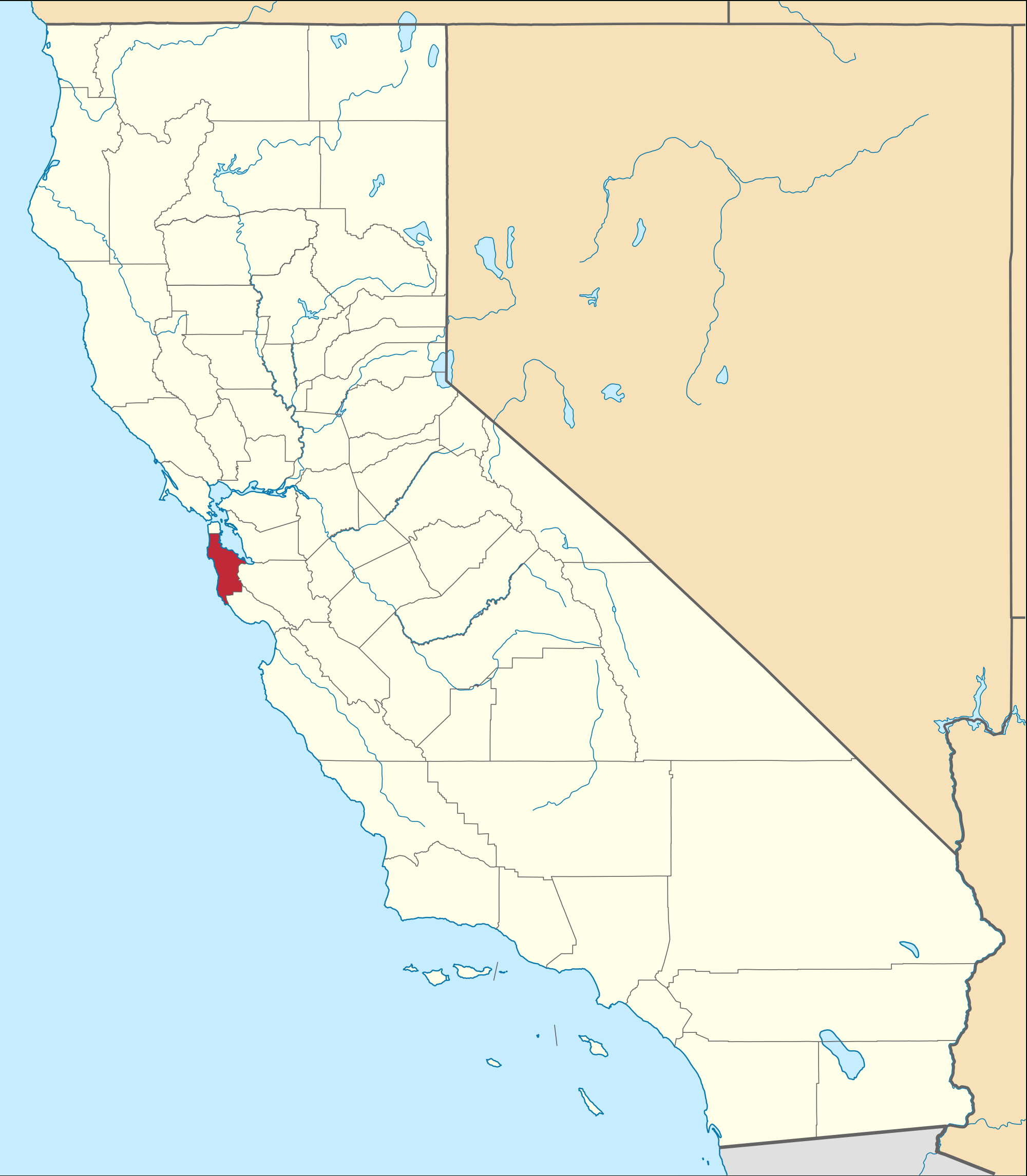 National Register Of Historic Places Listings In San Mateo County - San Bruno California Map