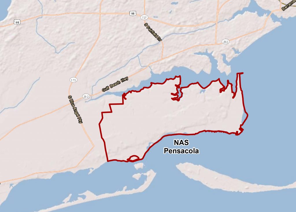 Naval Air Station Pensacola Florida Navy Bases Map 1024x732 