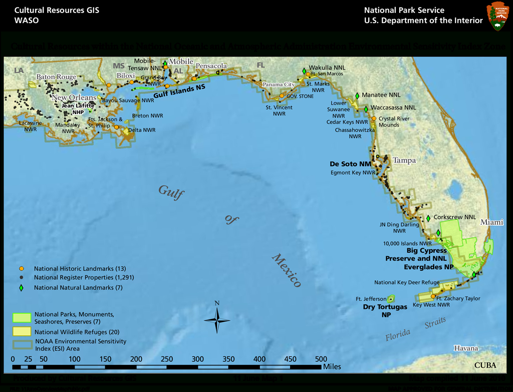 Ncptt | Gulf Coast Cultural And Natural Resources - Map Of Florida Beaches Gulf Side
