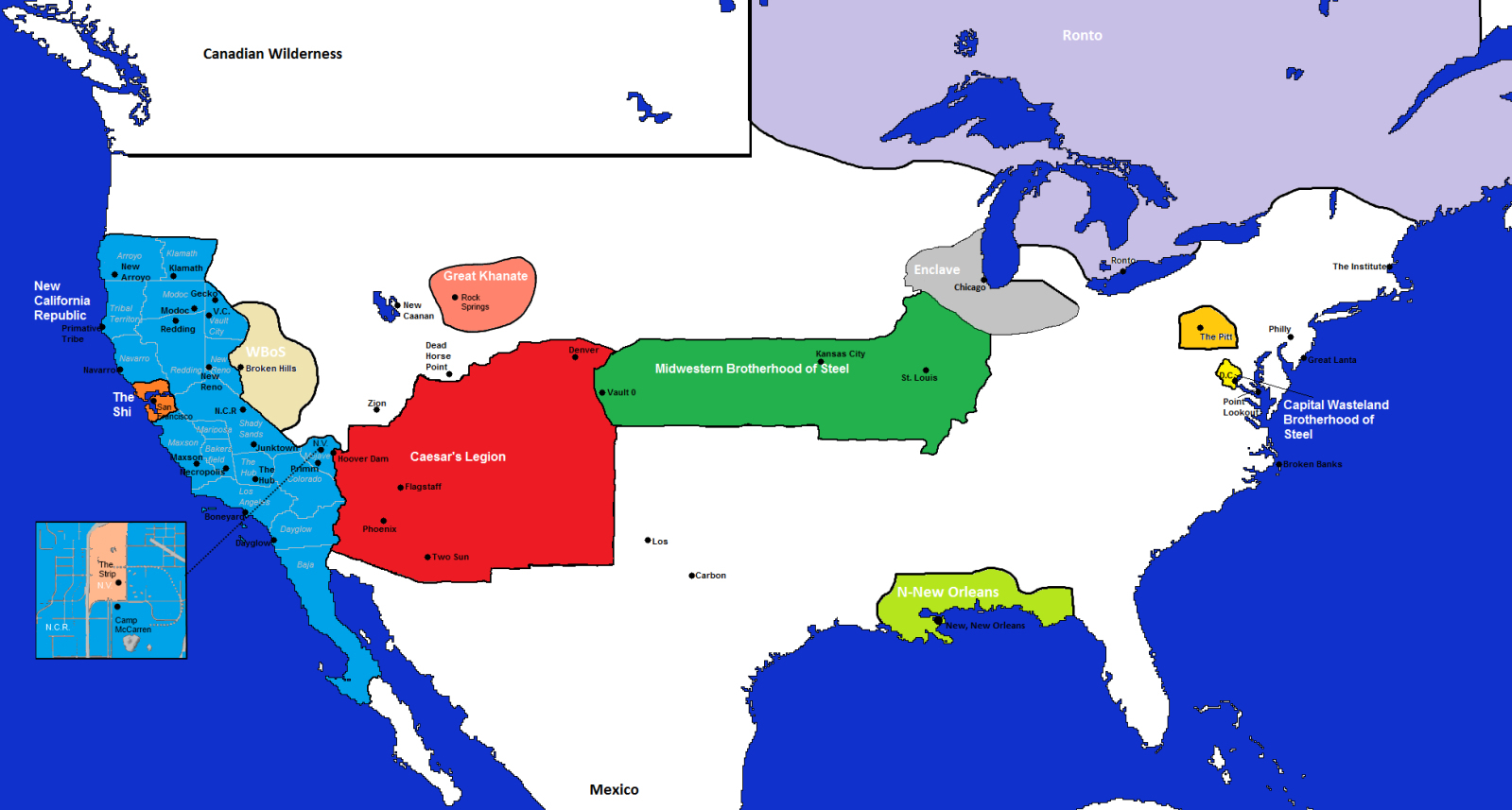 New California Republic Map - Klipy - Map Of The New California Republic