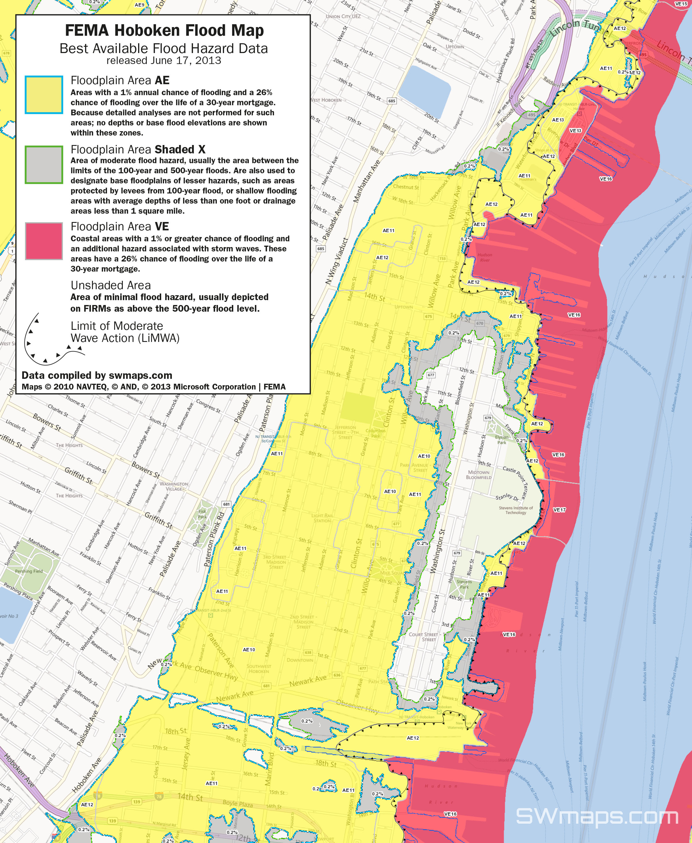 New Hoboken Flood Map: Fema Best Available Flood Hazard Data - Florida Flood Risk Map