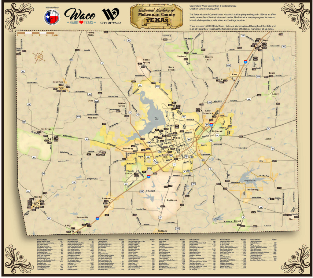 New Map Available – Historical Markers Of Mclennan County – Waco - Texas Historical Markers Map