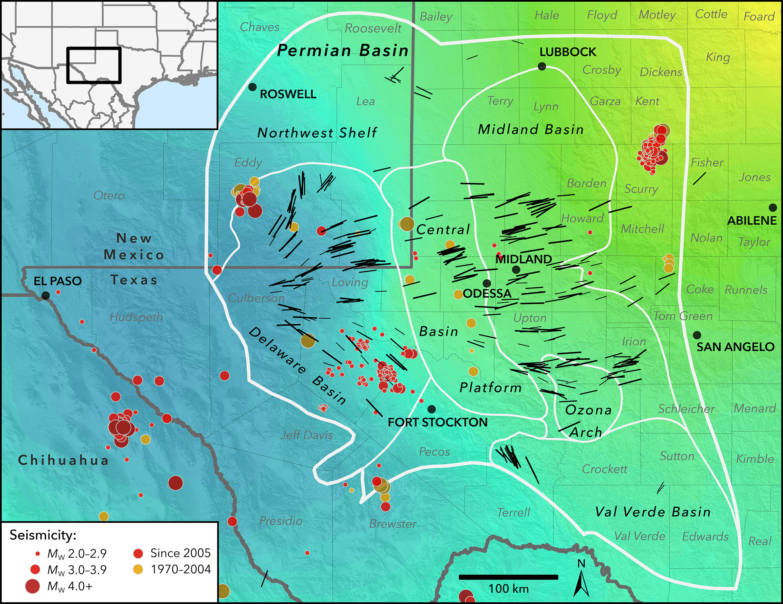 New Map Profiles Induced Earthquake Risk | Stanford News - Fracking In Texas Map