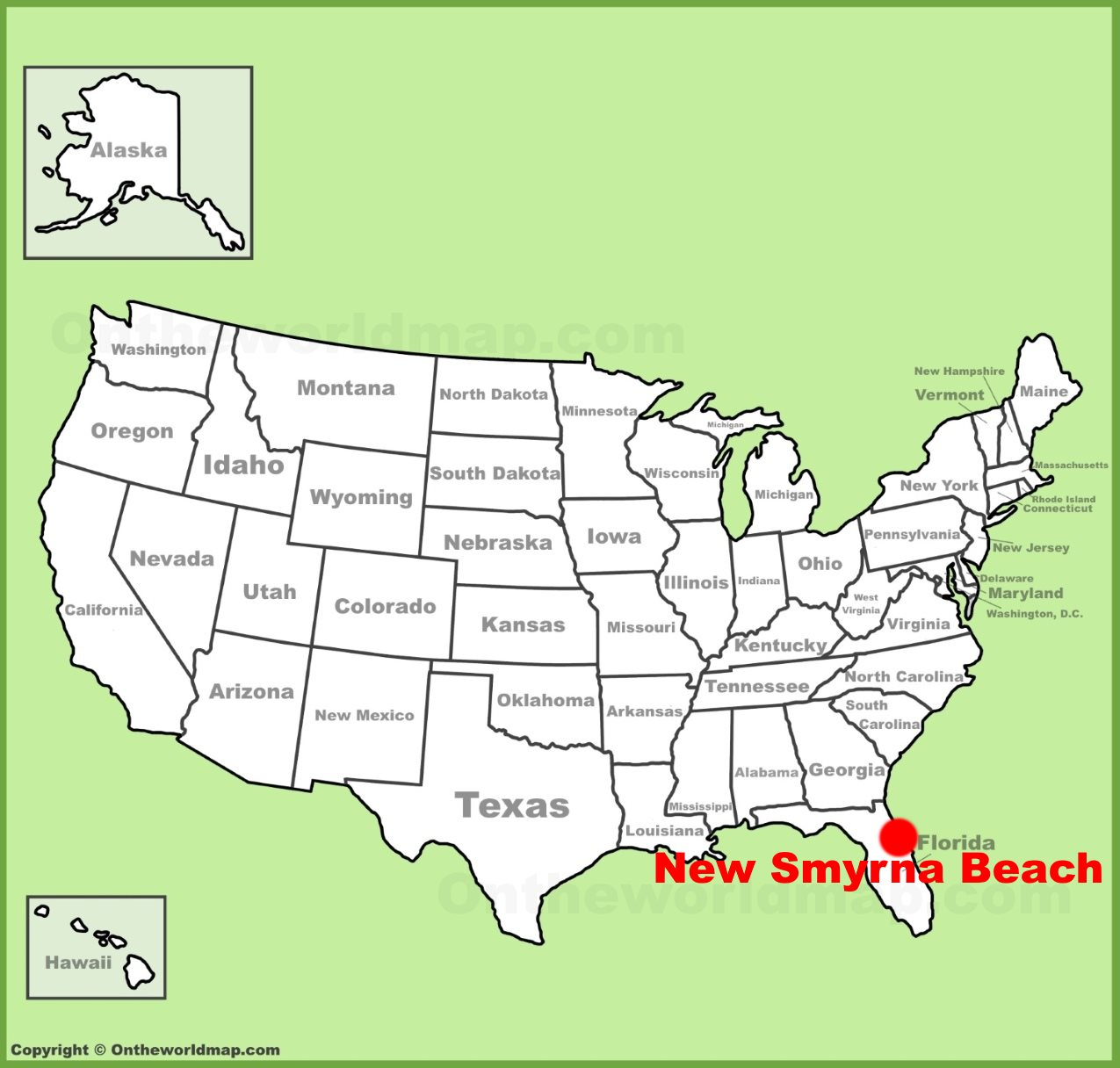 New Smyrna Beach Location On The U.s. Map - Smyrna Beach Florida Map