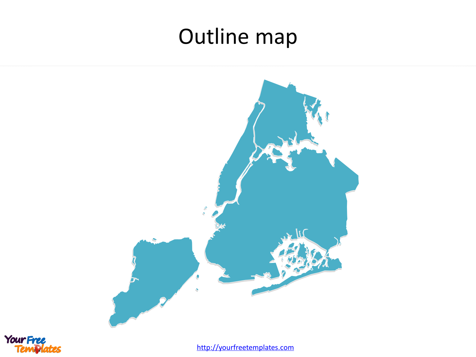 New York City Map Template - Free Powerpoint Templates - Free Printable Map Of New York City