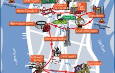 New York City Most Popular Attractions Map - Printable Walking Map Of Manhattan