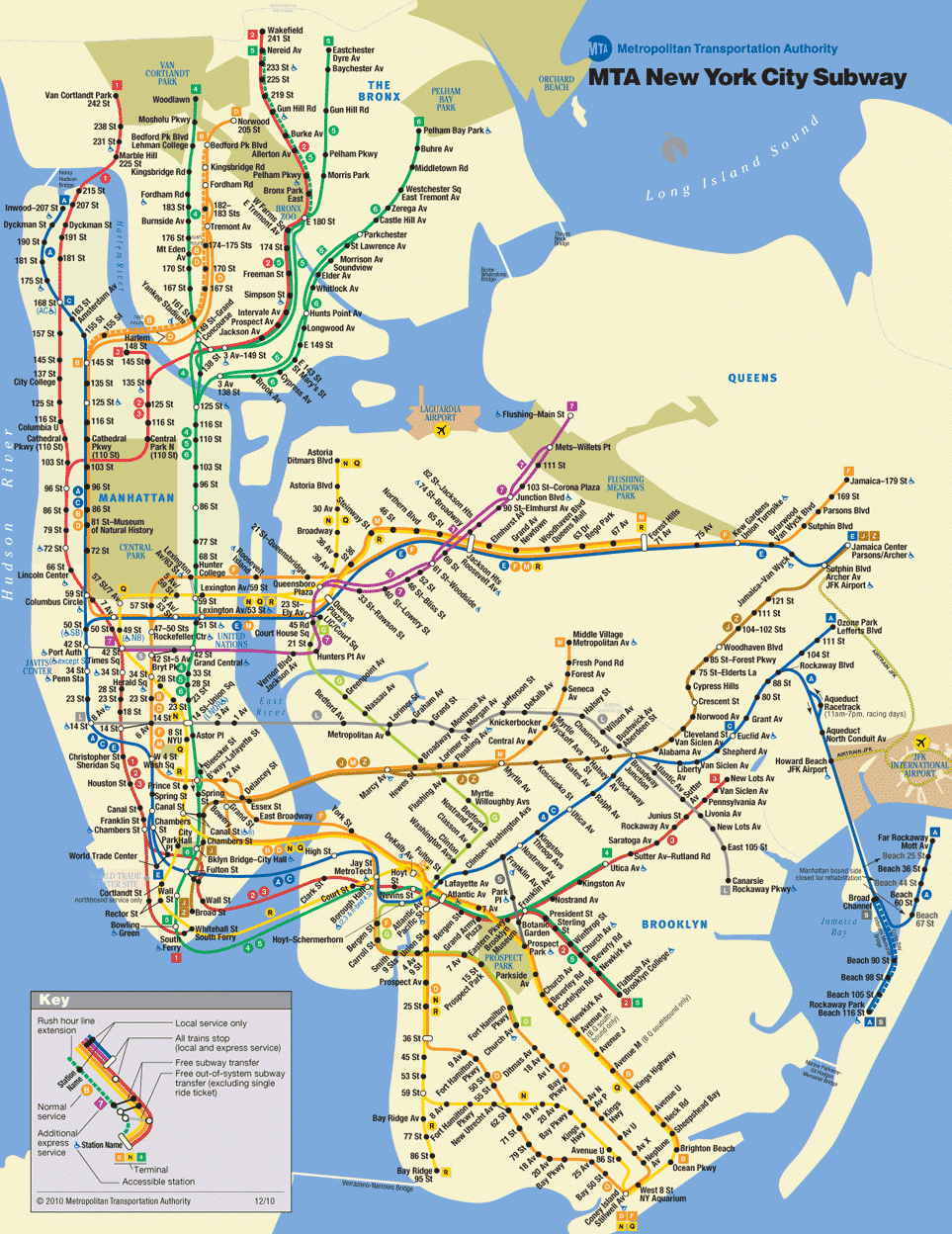 New York City Subway Map - Manhattan Subway Map Printable