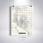 Norman Map Print Norman Ville Carte Oklahoma Ok Usa Carte | Etsy   Printable Map Of Norman Ok