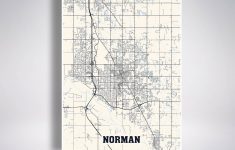 Norman Map Print Norman Ville Carte Oklahoma Ok Usa Carte | Etsy - Printable Map Of Norman Ok