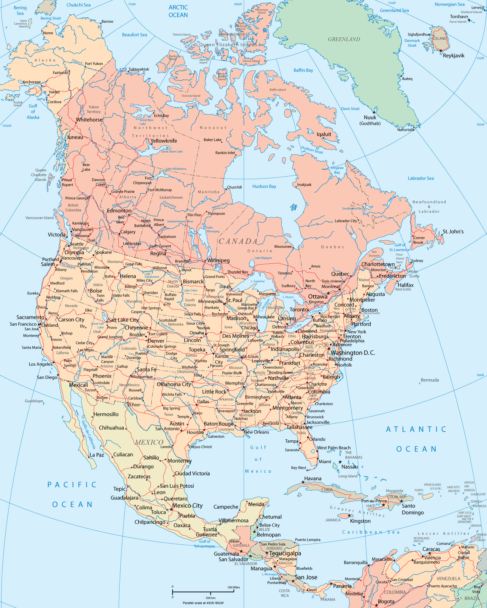 North America Map - Toronto California Map