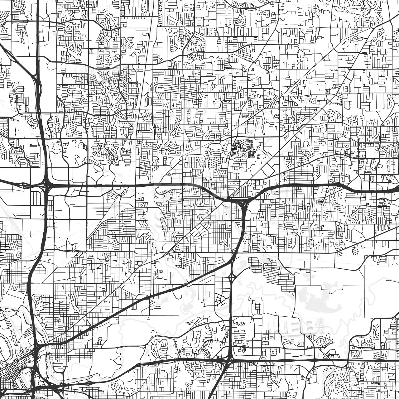 North Richland Hills, Texas - Area Map - Light | Hebstreits - North Richland Hills Texas Map