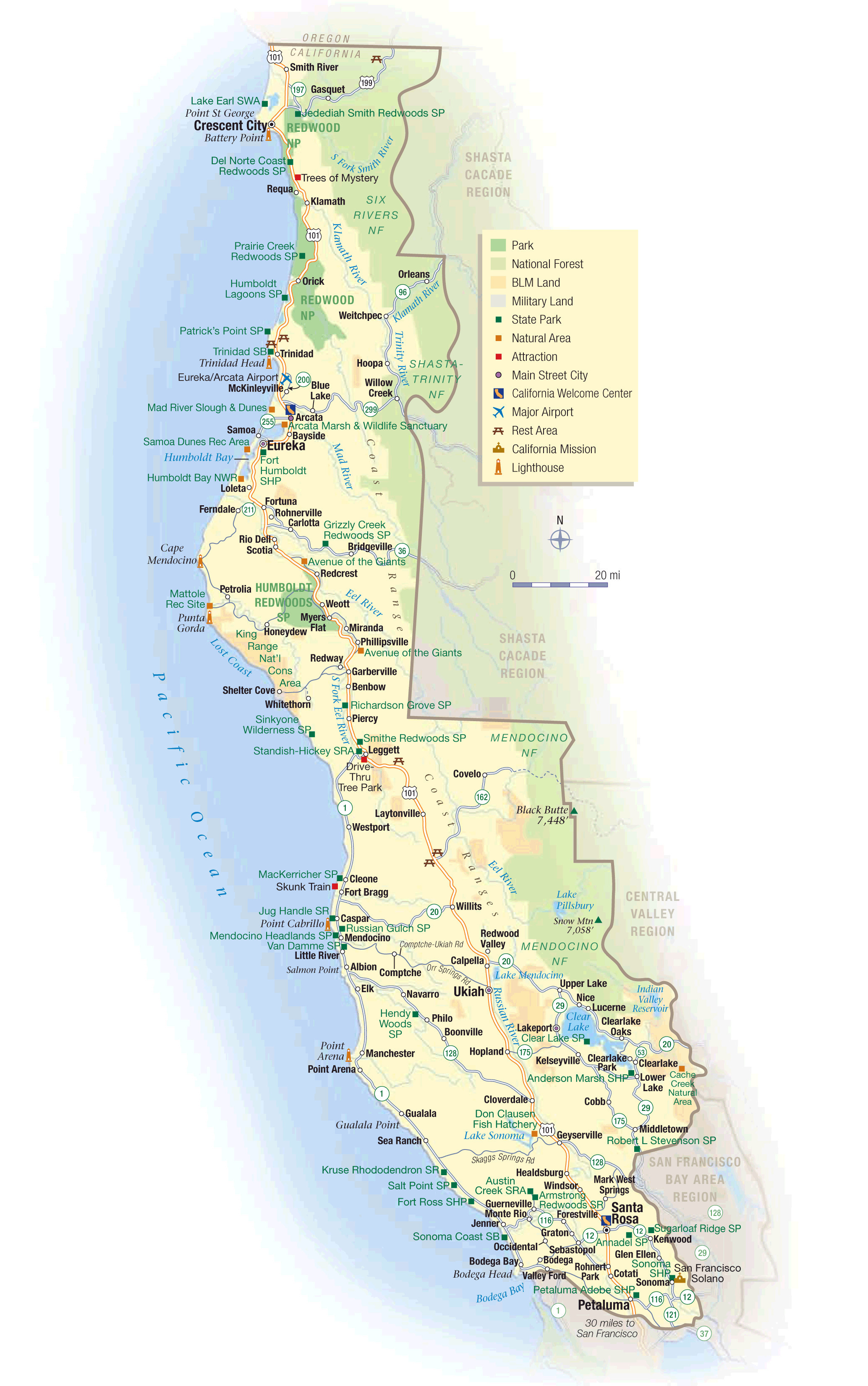 Northern California Coastline Map Valid Map Oregon And California - Map Of California Coastline
