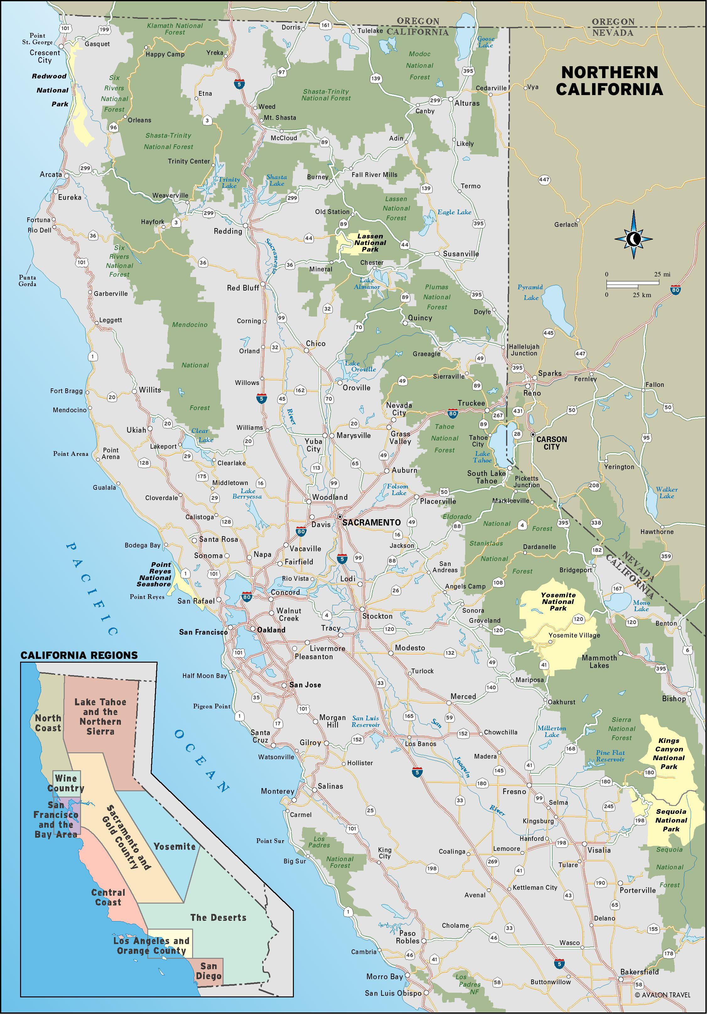 Northern California Map Cities Printable Map Southern Oregon And - Map Of Northern California And Oregon