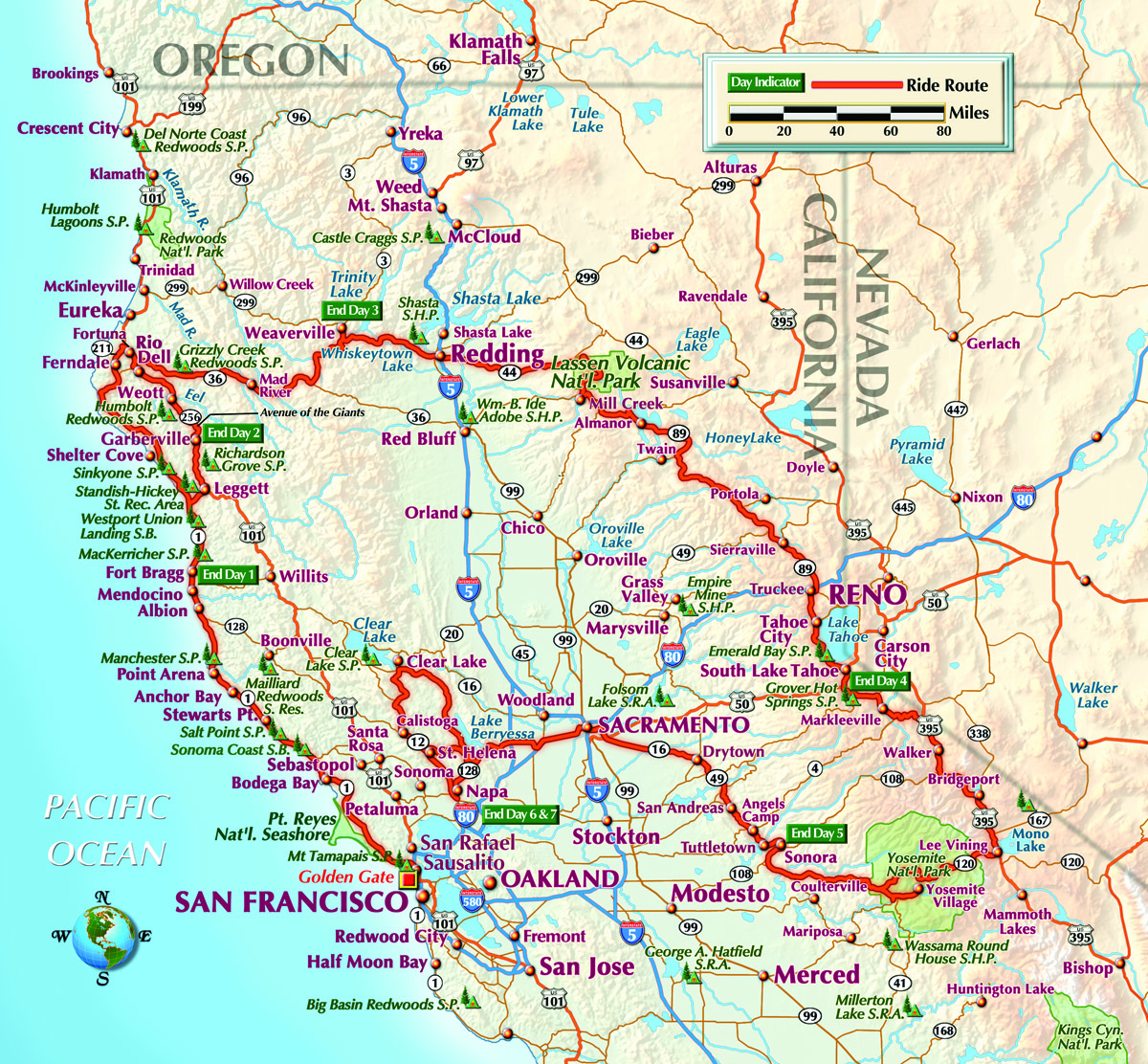Northern California Map Fantasy To Go And Coast - Touran - Map Of Northern California Coast