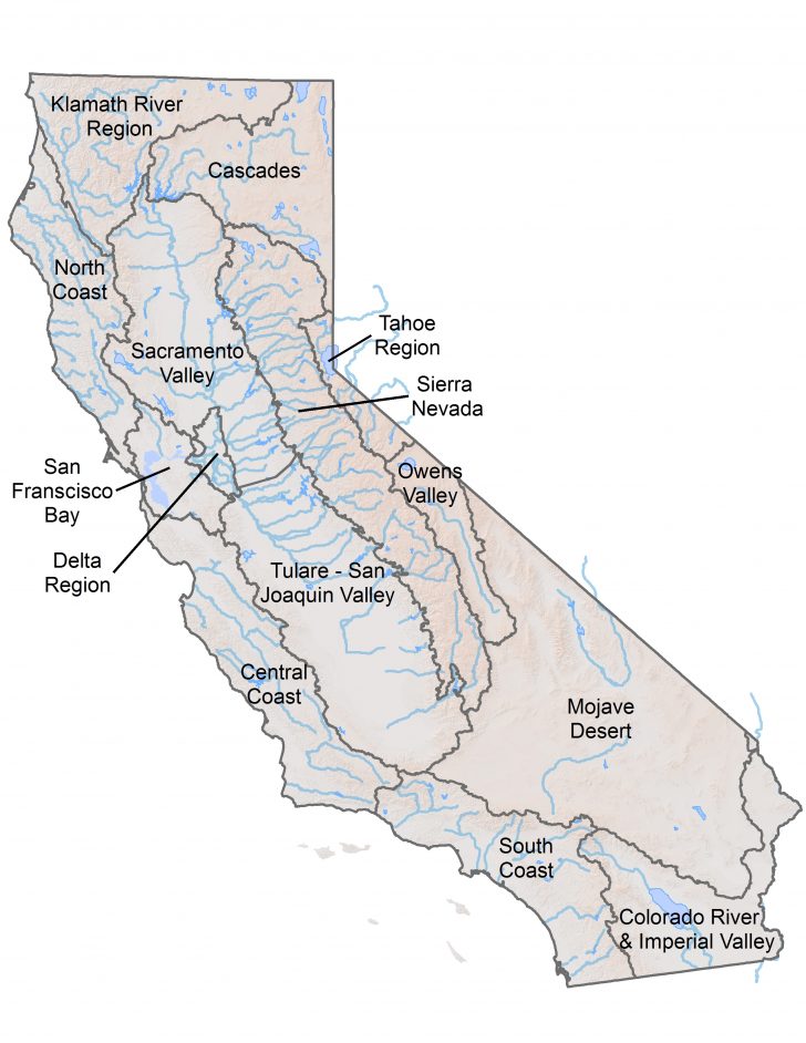 Northern California Rivers Map - Klipy - California Rivers Map ...