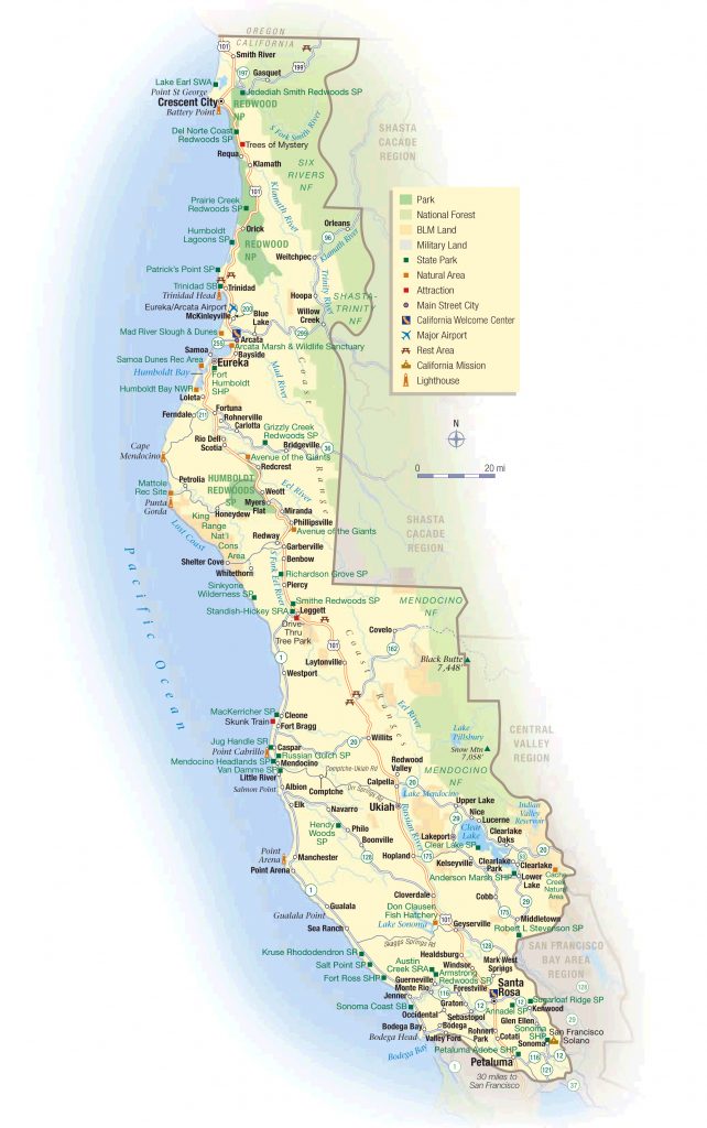 Northern Coast California Map - Klipy - La Costa California Map ...
